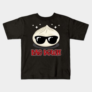 Bao Down Funny Dim Sum Asian Food Pun Bao Bun Dim Sum Lover Kids T-Shirt